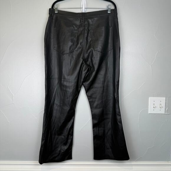 Pistola Faux Leather Pants Black Size 33 Flare Leg High Rise Sleek Edgy - Picture 3 of 9